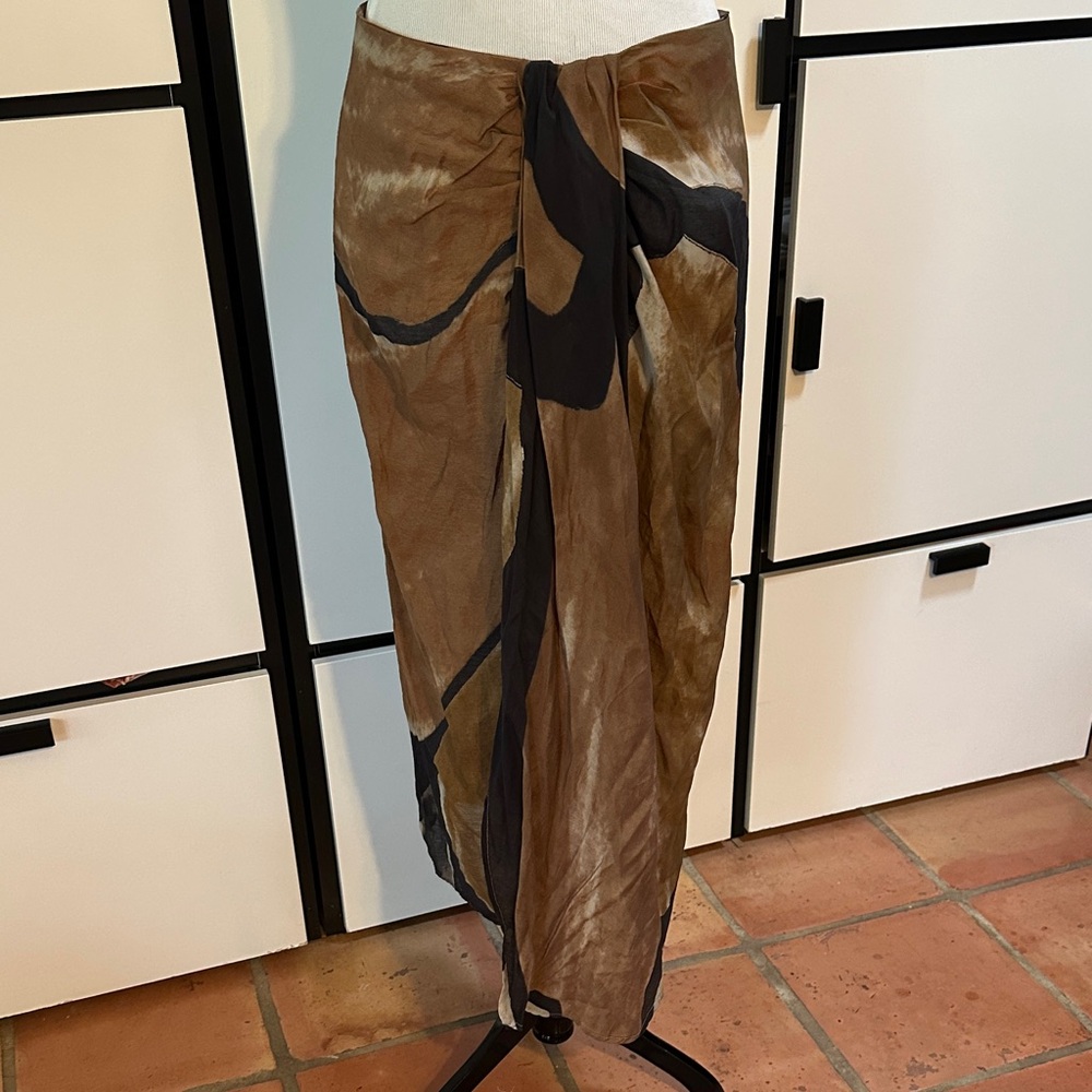 Zara print faux sarong skirt lightweight